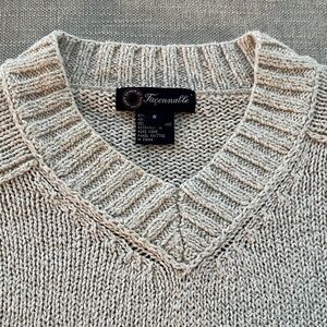 Faconnable Men's Beige V-Neck Sweater